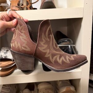 Brown Western Ankle Boots